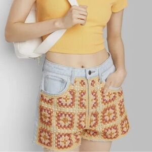 Women’s Highest Rise Embroidered Cutoff Jean Shorts light wash plus size 10